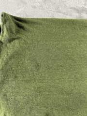 John Varvatos Wooster Shirt Mens Medium Green Linen Slim Fit V Neck Casual READ