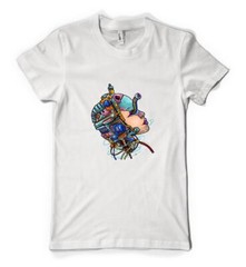 Bright Colourful Metallic Robot Skull Android Personalised Unisex Adult T Shirt