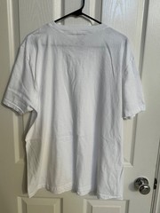 New Men’s True Religion White T Shirt Metallic Silver Foil Horseshoe Logo Sz XL