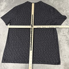 John Varvatos Henley Shirt Sz XL Black Heathered Gray Short Sleeve