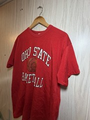VTG 80s 90s Ohio State Basketball Champion Tee Shirt Size XL Thin Red