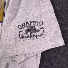 Vintage Jerzees Mens White Graffiti Weekend Show-n-Shine 98 Casual T-Shirt