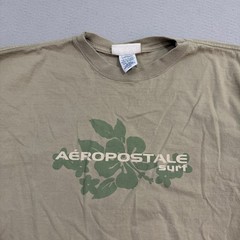 Vintage Aeropostale Surf Shirt Men’s Large Tan Green y2k Surfing Skate 2000s