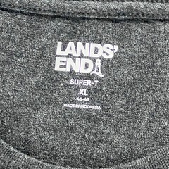 Lands End Mens Super-T Short Sleeve Pocket T-Shirt Oxford Gray XL 61081 NWT