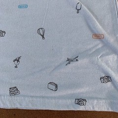 Steel & Jelly Mens XL Light Blue Travel Graphic Short Sleeve Crew Neck Tee *Flaw