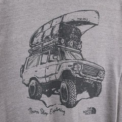 The North Face Mens T-Shirt L Grey Slim Fit Logo Printed Large