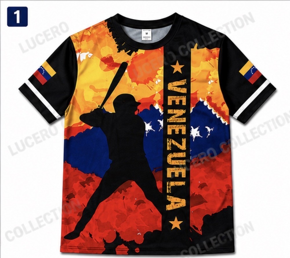 PLAYERA VENEZUELA DE CUELLO REDONDO ESTAMPADO EN 3D UNISEX MANGA CORTA