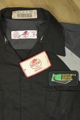 NWT Red Kap Black and Gray Work Shirt Work Name Patch – Utility workwear