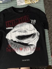 Inimigo Black Graphic T-Shirt Men’s Size S Rhinestone No Enemies No Character
