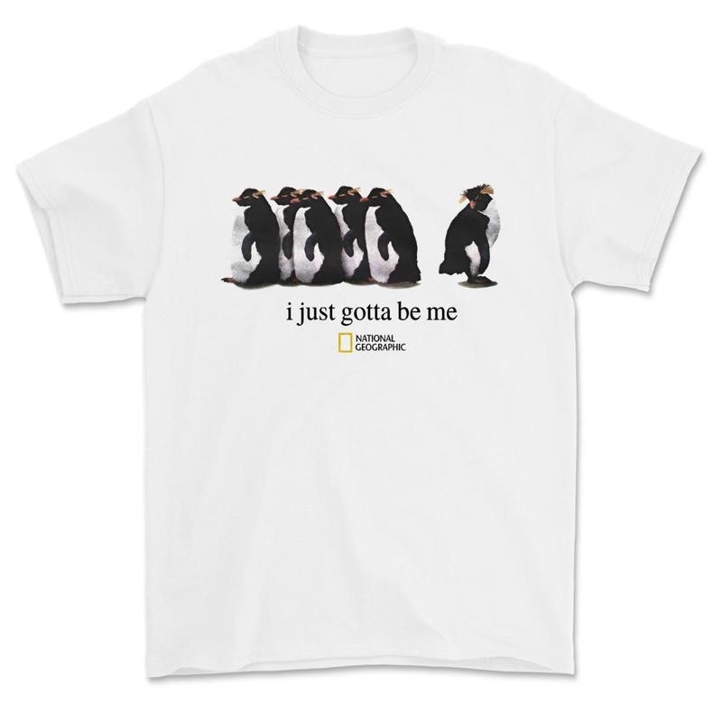 National Geographic Cotton Short Sleeve T-Shirt I Just Gotta Be Me Graphic Pengu