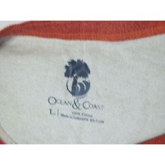Ocean & Coast Tshirt Men Sz L Long Sleeve V Neck Everyday Orange Casual Surfer