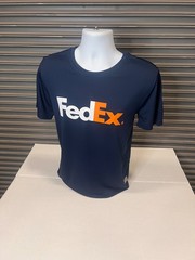Vintage FedEx Quick Dry Short Sleeve Blue SS T-Shirt
