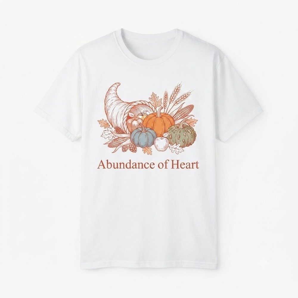 Harvest Cornucopia Abundance Of Heart Thanksgiving Autumn T-shirt For Men Women
