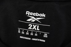 Reebok Mens 2XL Black White Identity Big Stacked Logo Short Sleeve T-Shirt NWT