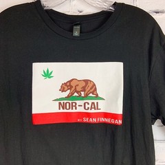 NOR CAL California State BEAR Mens T-shirt MEDIUM Tee BLACK M Short Sleeve