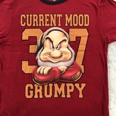 disney grumpy shirt mens M red ringer tee snow white cartoon