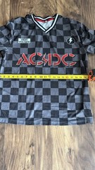 Black Men’s Medium AC/DC High Voltage Graphic Design T-shirt Short Sleeve V Neck