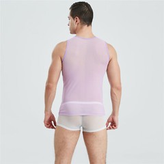 Sexy Men See Through T Shirt Sports Muscle Mesh Undershirt Clubwear Transparent