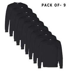9 Pack Gildan – Heavy Cotton Long Sleeve T-Shirt 5.3 oz Comfort Fit Long Tee
