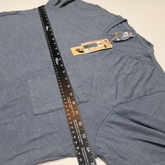 Hanes Archroma Blue Pocket T-Shirt Men’s Large Slub Cotton Crew Neck Casual…