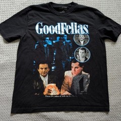 GoodFellas Shirt Mens Medium Black Movie Mafia Graphic Tee Crewneck Cotton