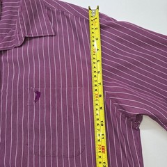 Polo Mens Purple Striped Button Up Chest Pocket Shirt XXL Regular
