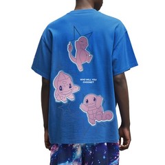 PUMA Pokemon X Hoops Tee Graphic Crew Neck Short Sleeve T-Shirt Mens Blue Casual