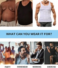Men Slimming Body Shaper Abs Abdomen Compression Vest Workout Tank Tops Shirts