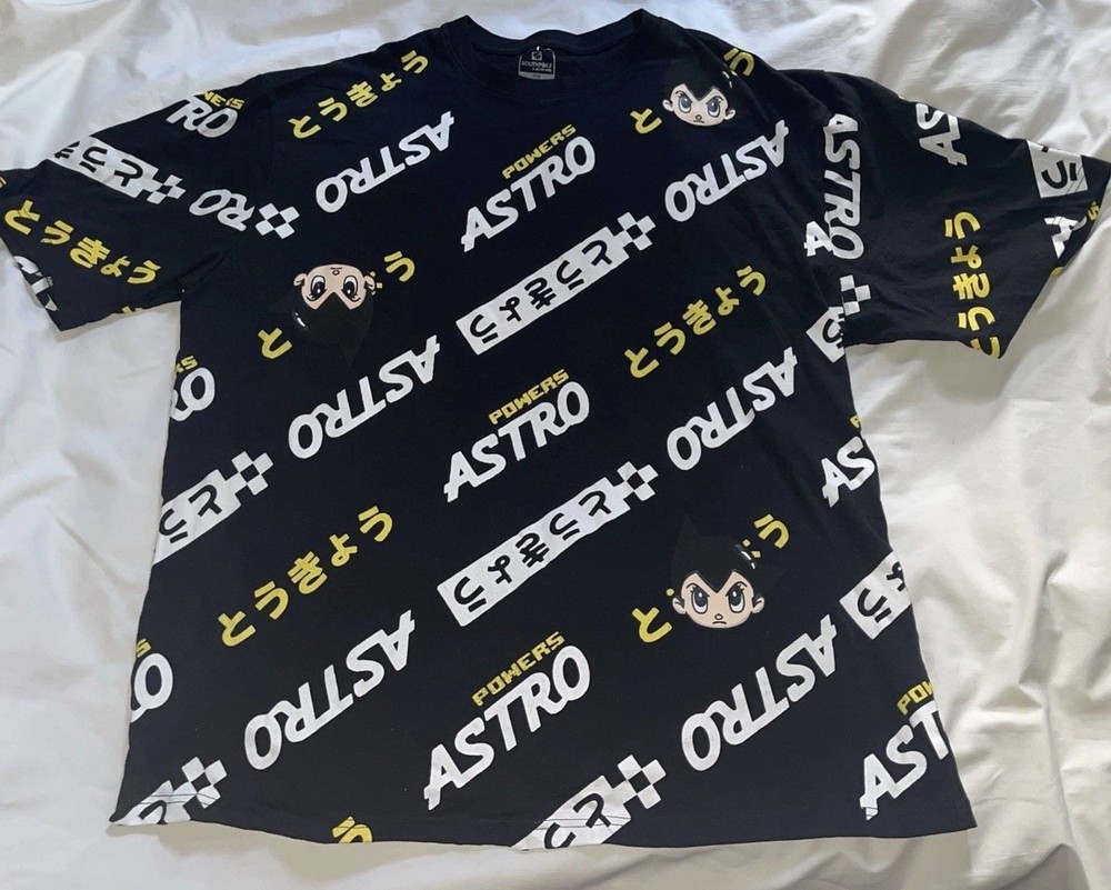 ASTRO BOY X SOUTH POLE TOKYO SIZE 4XB Black White SHIRT ANIME 60s CARTOON JAPAN