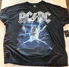 AC/DC Rock Band 1996 U.S. Tour Black/Wash Men’s T-shirt Size XLarge New