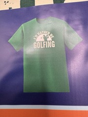 Mens Sz L Green “I’d Rather Be Golfing” Crew Neck T-Shirt Golfer Gift Dad NWT