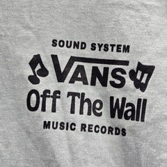 Vans Men Shirt MEDIUM Light Blue Graphic Rabbit Record Logo Regular Fit