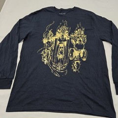 EUC Sz LARGE Elder Scrolls Loot Crate Black Shirt Gold Foil Graphic Long Sleeve