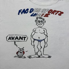 Vintage 90s Fac Des Sports Lille II Bodybuilder Gym Funny Graphic T-Shirt – XL