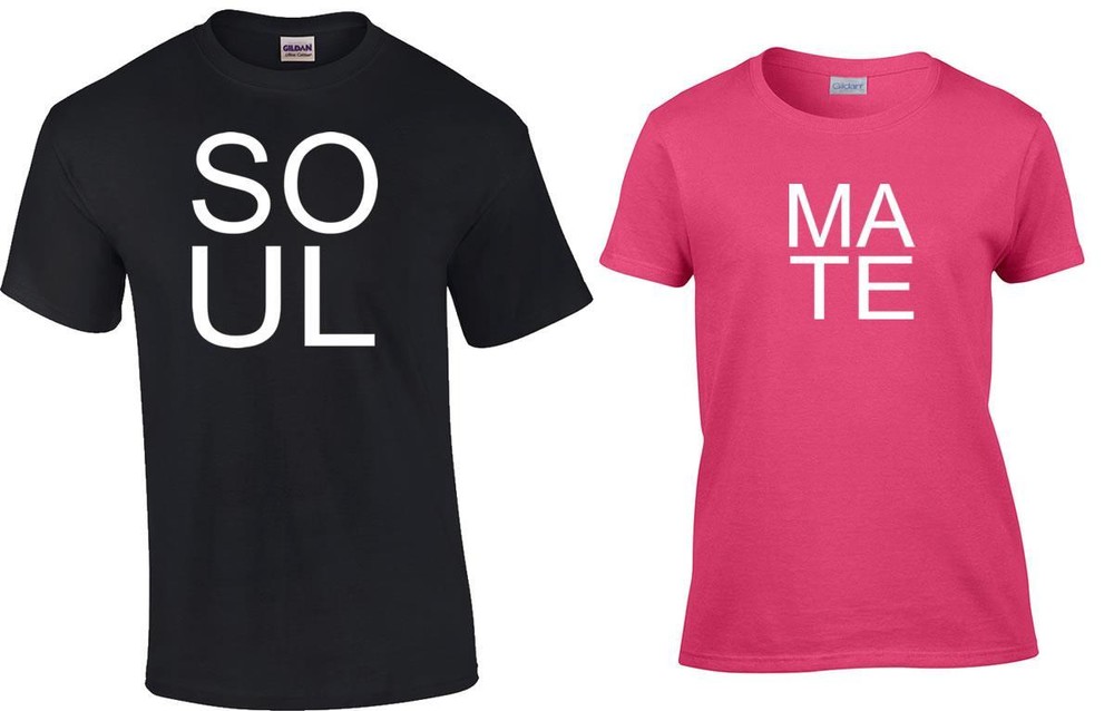 Couples Matching Soul Mate T-Shirts Valentine Bridal Anniversay Gifts