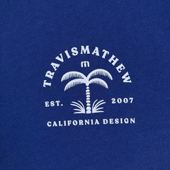 Travis Mathew T Shirt Mens Small Blue Crew Neck Cotton Short Sleeve Golf NEW