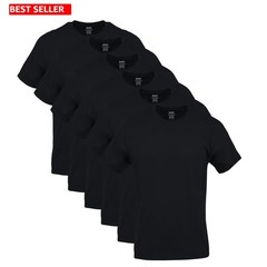 Moisture-Wicking Men’s Crew T-Shirts – Tag-Free Comfort in Black, Size Large