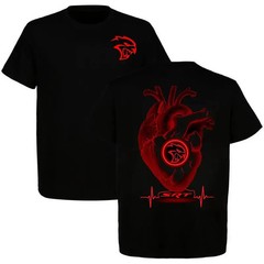 SRT Hellcat Heartbeat T-Shirt, Muscle Car Shirt With Red Heart Design Unisex