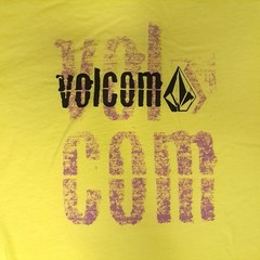 Y2K Volcom Stone Skateboard T-shirt Mens XL Slim Yellow Logo Spellout