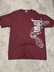 Old School Retro Y2K USAF Maroon Tee Shirt Skater Size Large Graphic Grunge