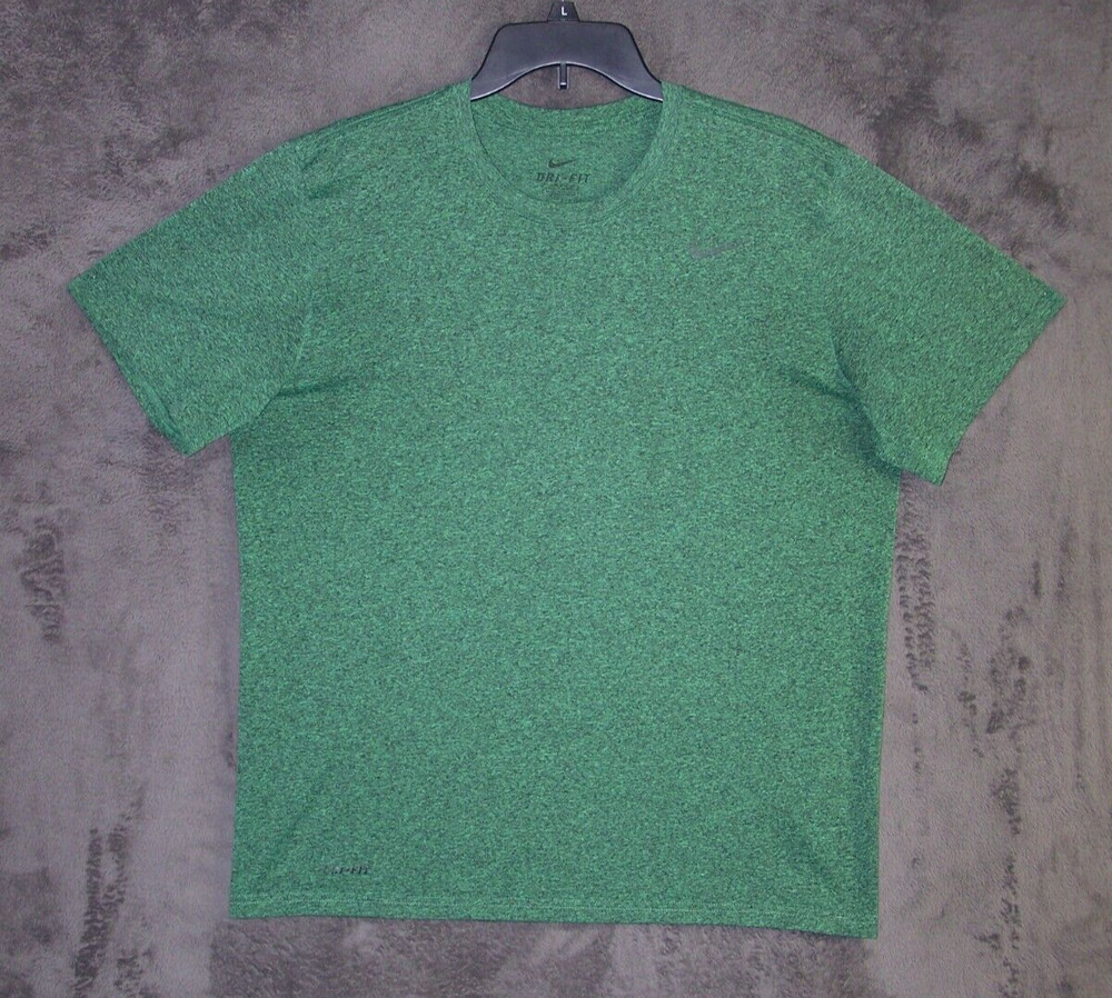 NIKE Shirt Adult Large Green Graphic Logo Short Sleeve Active Sports Outdoor Men