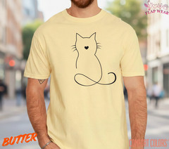 Unisex Minimalist Cat Heart T SHIRT,T shirt women,T shirt men,T shirt vintage