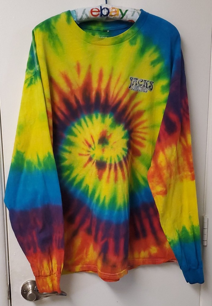 JACK’S SURFBOARDS Graphic Printed Tie-Dye Tee LS Size Large