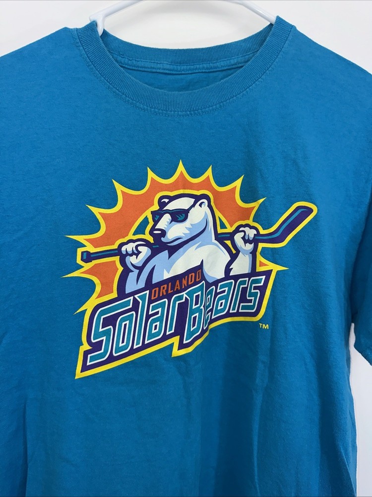 Enemy Ink Solar Bears Hockey Unisex Adult Medium Made in Orlando Blue T-shirt