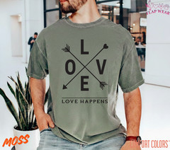 Unisex Love Happens T-Shirt Tee T shirt Men T shirt Women valanity day Romantic