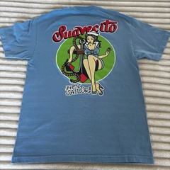 Suavecito tshirt -short sleeve light blue ,large back graphic-size large