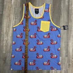 Massive Apparel Men’s Graphic All Over Print Tank Top Medium Pink Flamingo