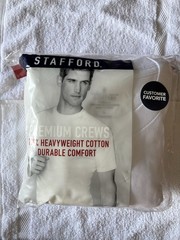 Stafford Premium Crews. 100% Heavyweight Cotton. Men’s Large. Pack Of 4