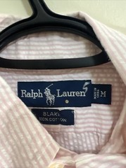 Ralph Lauren Blake Size M. Short Sleeve. Breathable. 100% Cotton.