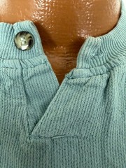 Vintage 80s 90s Ribbed Henley Shirt Large Minimal Casual Grunge Skater Cotton